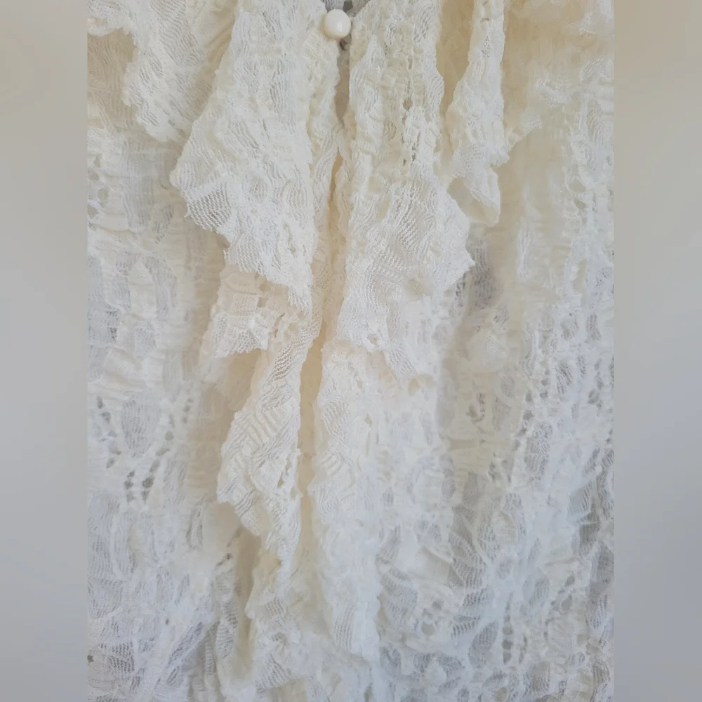 Free People Laney Stretch Lace Cardi Size Large - Picture 2 of 10